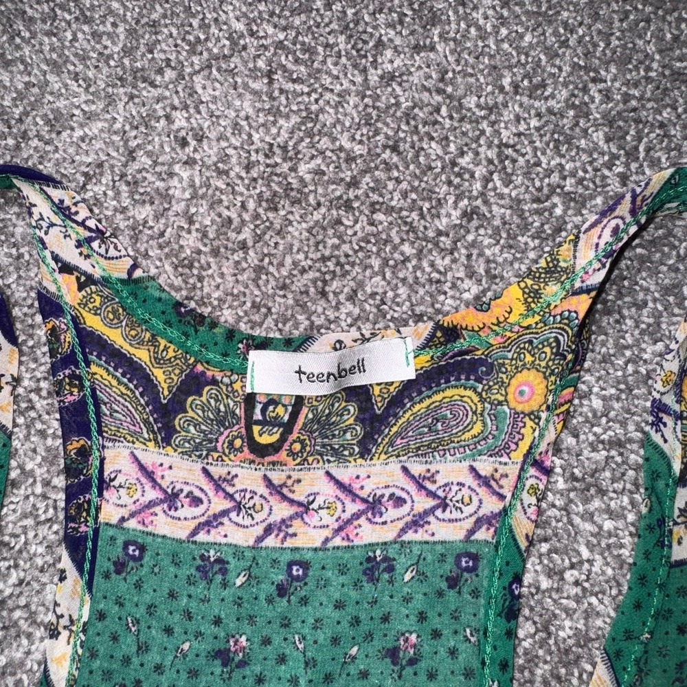 Teen Bell Sheer Multicolor Patterned Razorback Tank Top - Picture 2 of 7